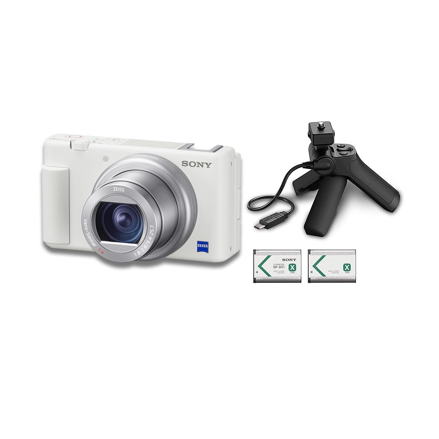 Amazon Canada: Sony ZV-1 Digital Camera (White) Shooting Grip Kit